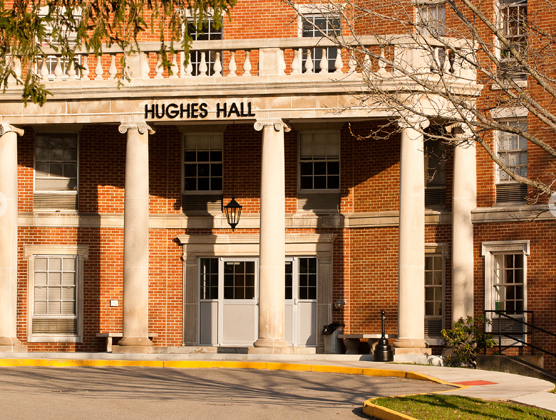 Hughes Hall, built in the 1960s is a residence hall named after Dr. Hughes